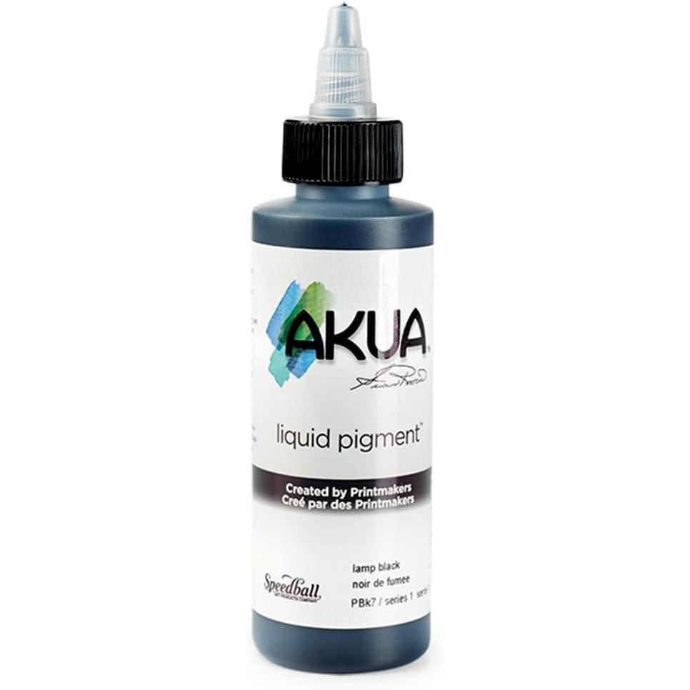 imageAkua Kolor AKTW Water Based Monotype Ink NonToxic 4 oz Bottle 16quot Height 16quot Width 475quot Length Titanium WhiteLamp Black