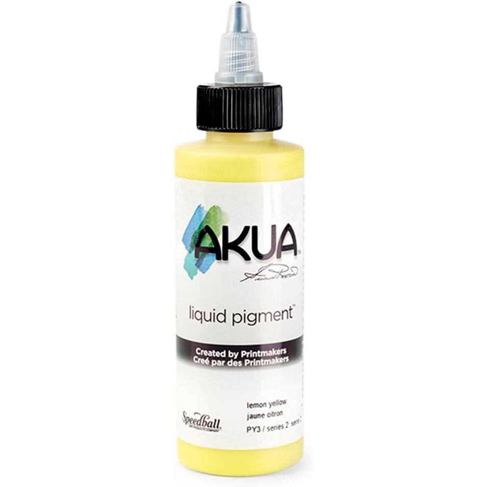 imageAkua Kolor AKTW Water Based Monotype Ink NonToxic 4 oz Bottle 16quot Height 16quot Width 475quot Length Titanium WhiteLemon Yellow