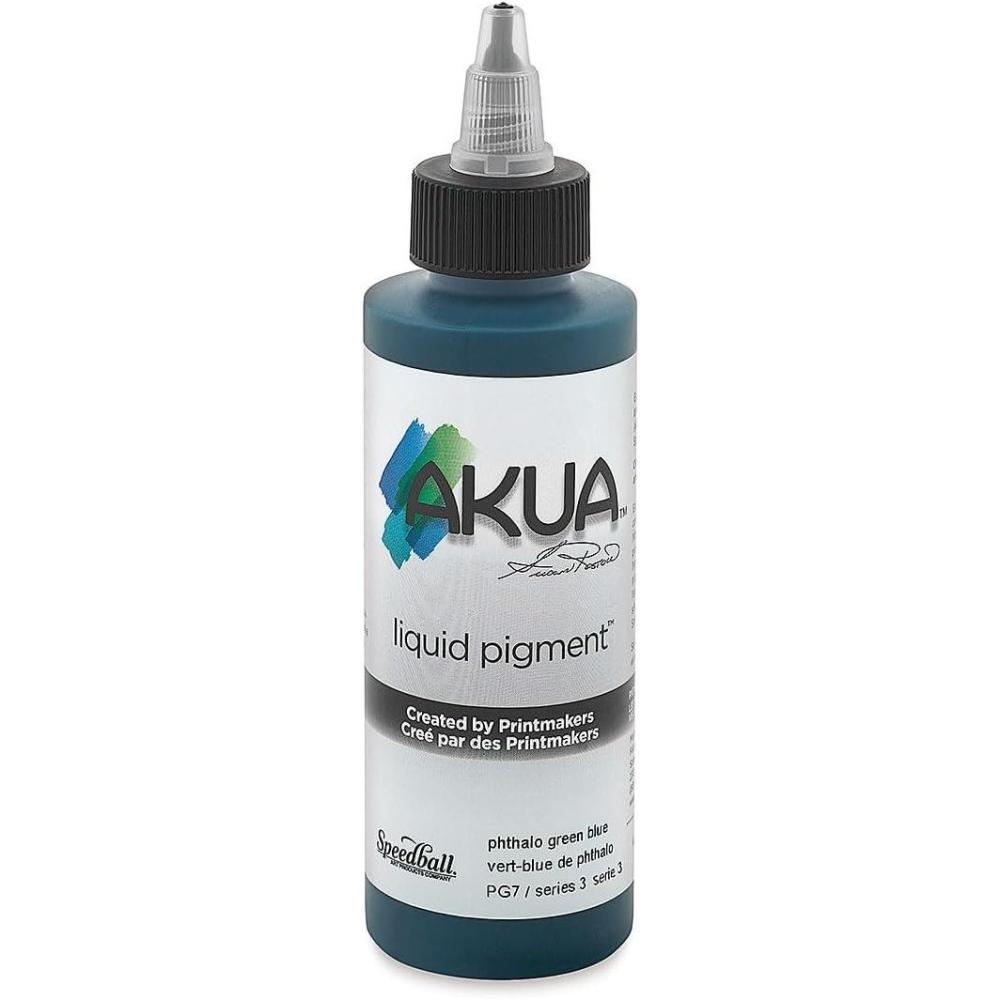 imageAkua Kolor AKTW Water Based Monotype Ink NonToxic 4 oz Bottle 16quot Height 16quot Width 475quot Length Titanium WhitePhthalo Blue Green