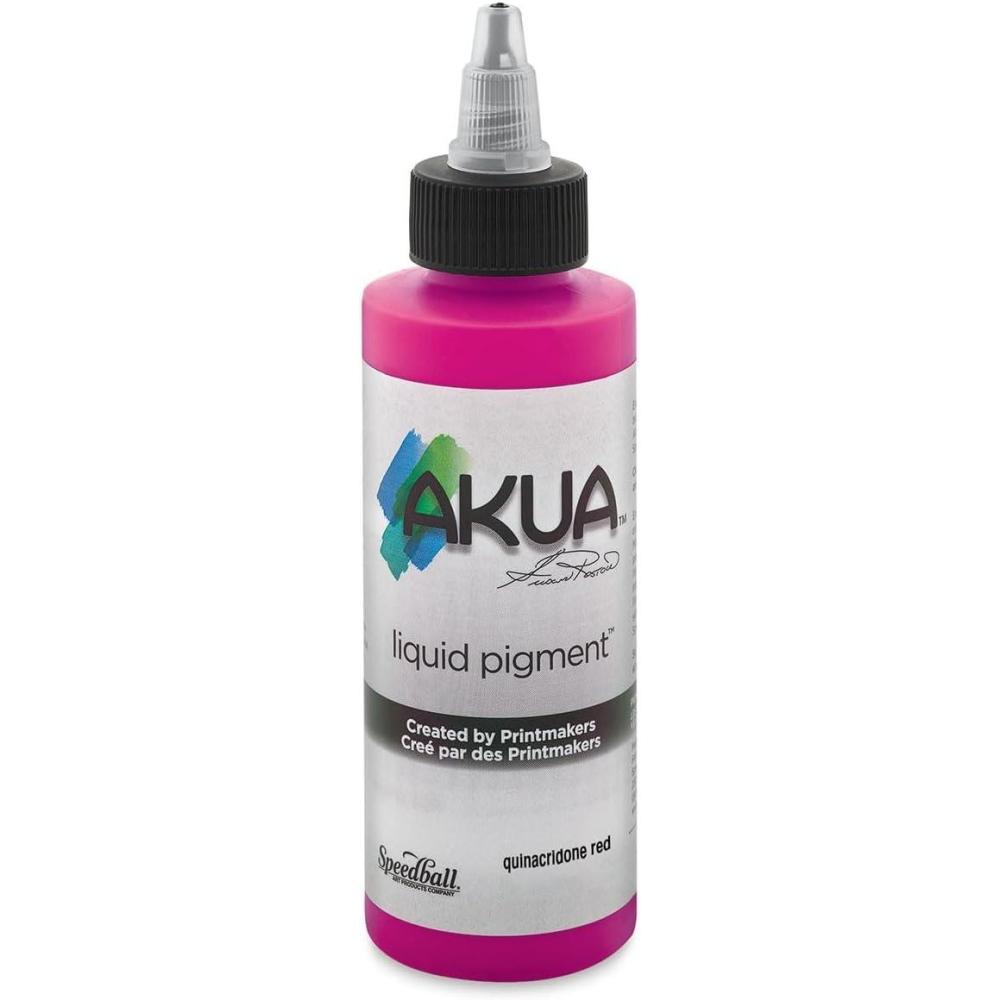 imageAkua Kolor AKTW Water Based Monotype Ink NonToxic 4 oz Bottle 16quot Height 16quot Width 475quot Length Titanium WhiteQuinacridone Red