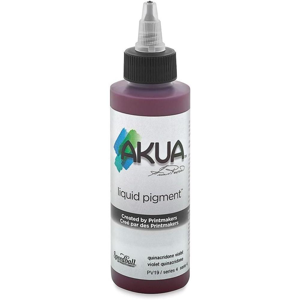 imageAkua Kolor AKTW Water Based Monotype Ink NonToxic 4 oz Bottle 16quot Height 16quot Width 475quot Length Titanium WhiteQuinacridone Violet