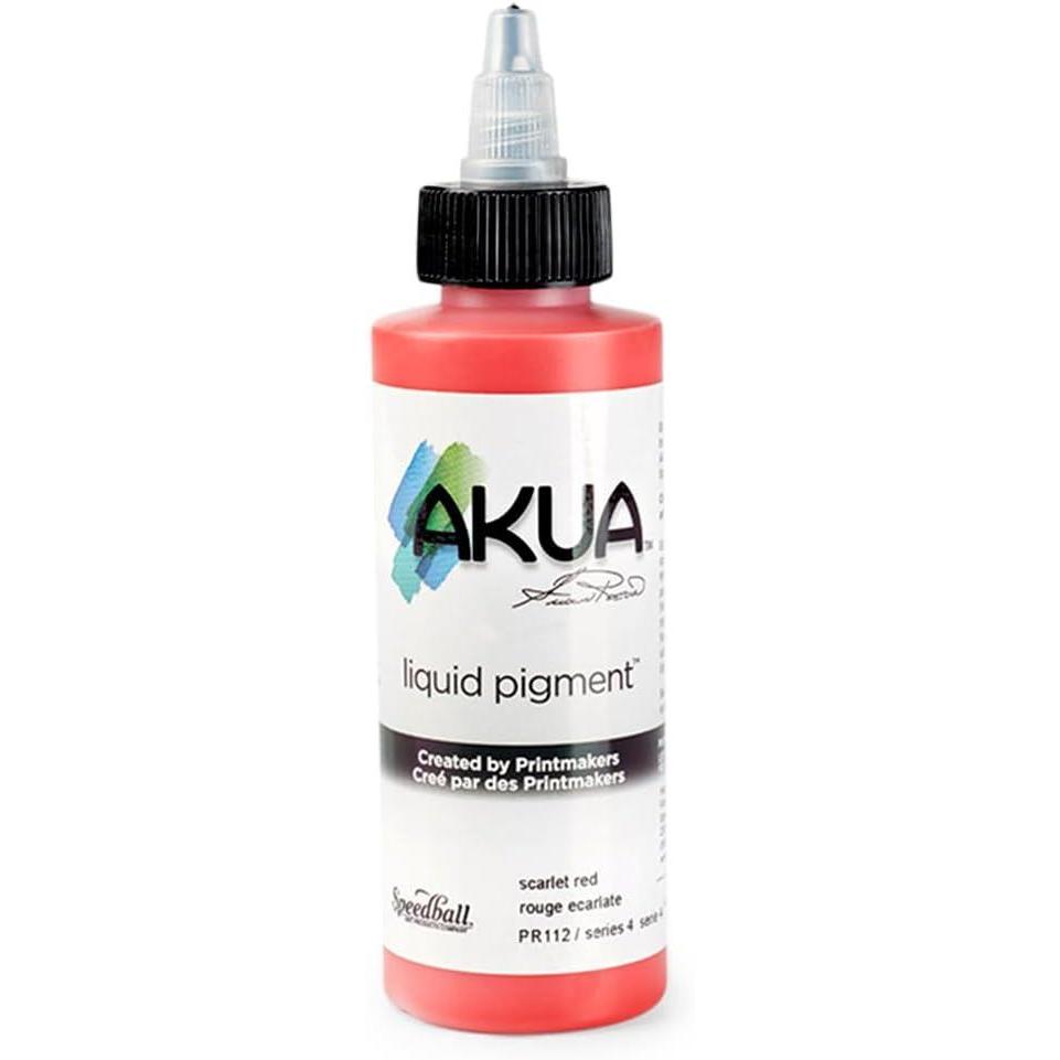 imageAkua Kolor AKTW Water Based Monotype Ink NonToxic 4 oz Bottle 16quot Height 16quot Width 475quot Length Titanium WhiteScarlet Red