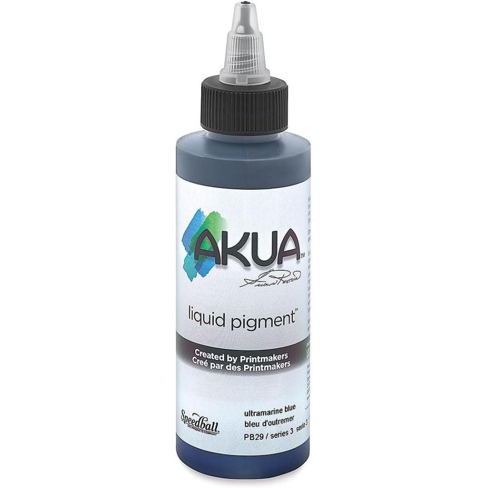 imageAkua Kolor AKTW Water Based Monotype Ink NonToxic 4 oz Bottle 16quot Height 16quot Width 475quot Length Titanium WhiteUltramarine Blue
