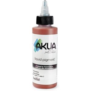 imageAkua Kolor AKTW Water Based Monotype Ink NonToxic 4 oz Bottle 16quot Height 16quot Width 475quot Length Titanium WhiteBurnt Sienna