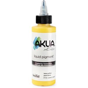 imageAkua Kolor AKTW Water Based Monotype Ink NonToxic 4 oz Bottle 16quot Height 16quot Width 475quot Length Titanium WhiteHansa Yellow