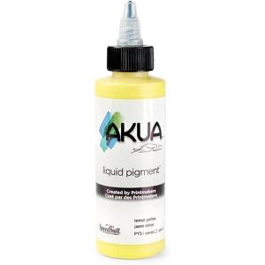 imageAkua Kolor AKTW Water Based Monotype Ink NonToxic 4 oz Bottle 16quot Height 16quot Width 475quot Length Titanium WhiteLemon Yellow