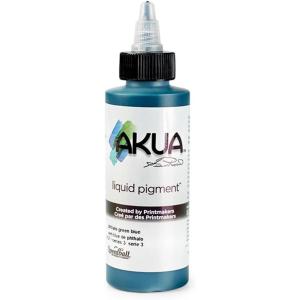 imageAkua Kolor AKTW Water Based Monotype Ink NonToxic 4 oz Bottle 16quot Height 16quot Width 475quot Length Titanium WhitePhthalo Green Blue