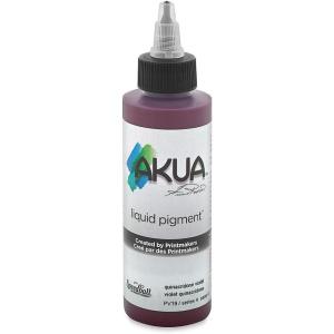 imageAkua Kolor AKTW Water Based Monotype Ink NonToxic 4 oz Bottle 16quot Height 16quot Width 475quot Length Titanium WhiteQuinacridone Violet