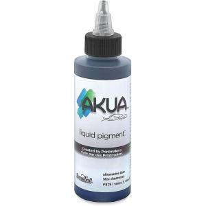 imageAkua Kolor AKTW Water Based Monotype Ink NonToxic 4 oz Bottle 16quot Height 16quot Width 475quot Length Titanium WhiteUltramarine Blue