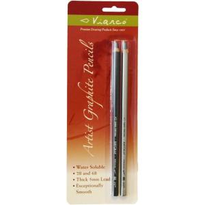 image:imageArt Graf Watersoluble Graphite 2B amp 6B Pencils Grey 2 Per Card